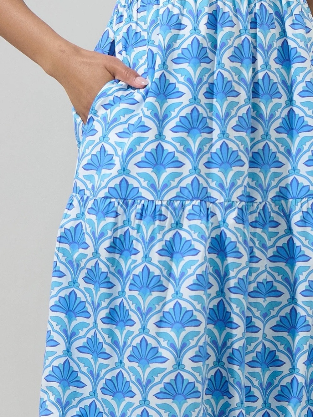 NWT Sugarlips Elyse Geo Sunfire Tiered Dress Sz L - Picture 3 of 5